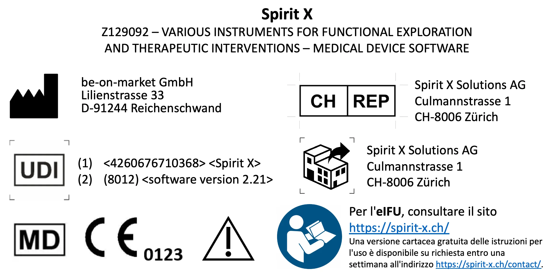 Etichetta certificazione CE – Software dispositivo medico